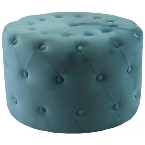 Pouf Rotondo In Velluto Verde - Foto 1
