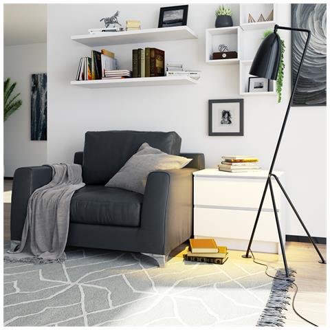 Comodino K60, 2 cassetti, 60x40x55 cm, Colore Bianco - Foto 7