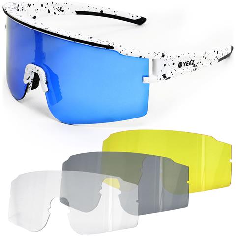 Sunthrill Set Occhiali Da Sole Sportivi Bianco /blu - Foto 1