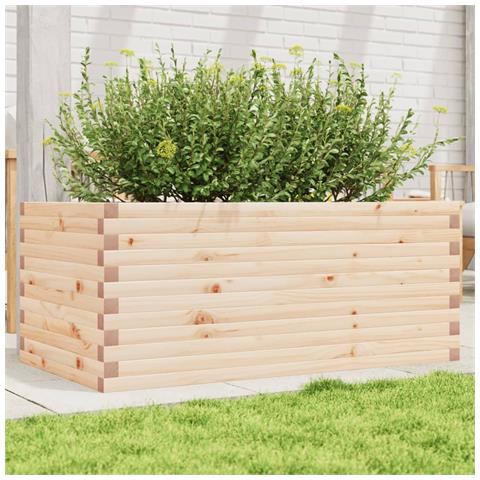 Fioriera Da Giardino 110x60x45,5 Cm In Legno Massello Di Pino - Foto 1