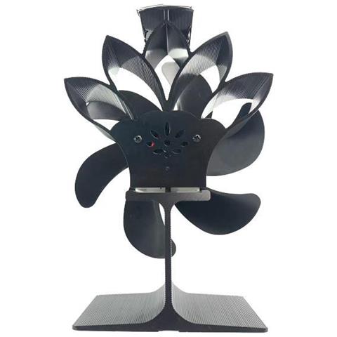 Ventilatore Per Stufa Ventilatore Alimentato A Calore A Basso Rumore 6 Pale Black - Foto 1