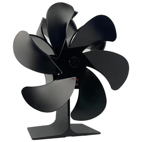 Ventilatore Per Stufa Ventilatore Alimentato A Calore A Basso Rumore 6 Pale Black - Foto 2