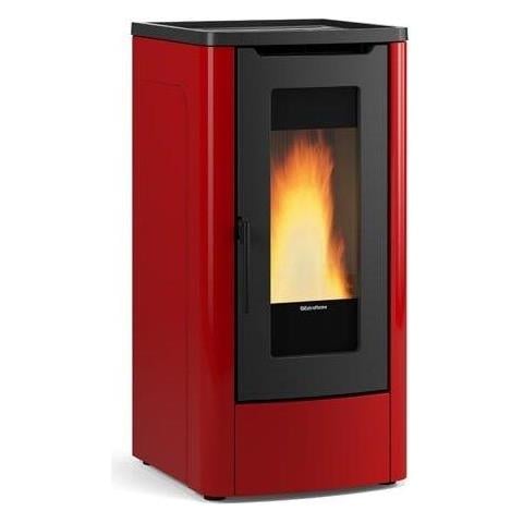 Stufa a pellet ad aria ventilata Potenza 10 kw Colore bordeaux - Foto 1