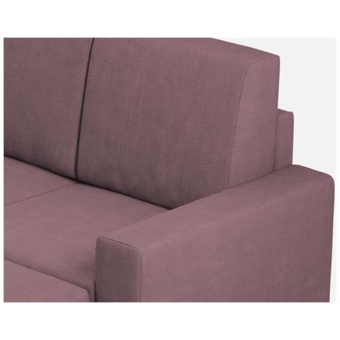 Divano Sakar 2 Posti Medio (due Sedute Da 70cm) + Pouf Misure Esterne L. 168 P. 145 Colore Prugna - Foto 2
