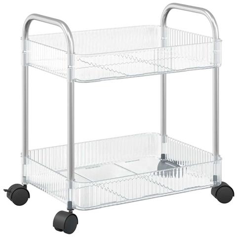Carrello Portaoggetti a 2 Livelli 37x28x43,5 cm in Acrilico - Foto 2