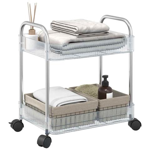 Carrello Portaoggetti a 2 Livelli 37x28x43,5 cm in Acrilico - Foto 1