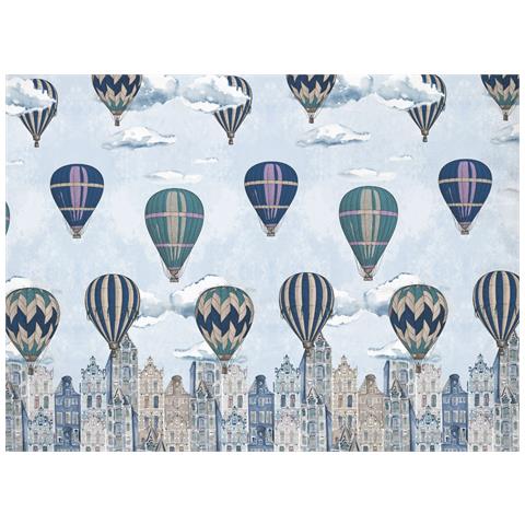 Copripiumino Sacco Piumone Pensieri Delicati Cotone Disegno Volare Singolo Blu - Foto 2