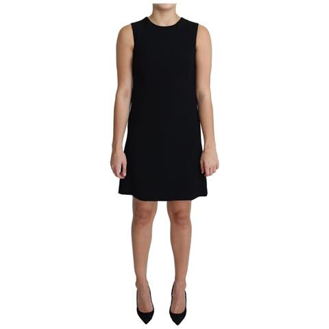 Miniabito A Trapezio In Viscosa Nera Elasticizzata - It40-s - Foto 1