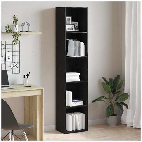 Libreria Rovere Nero 40x30x189 cm in Legno Multistrato - Foto 1
