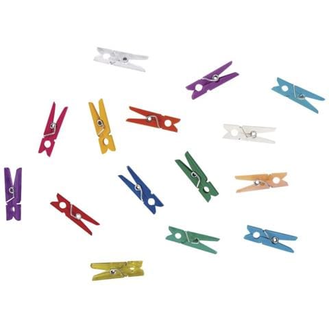 Mini Mollette In Plastica Colori Assortiti 25mm 15pz - Foto 1