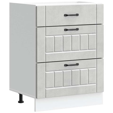 Base Da Cucina Lucca Grigio Cemento In Legno Multistrato - Foto 2