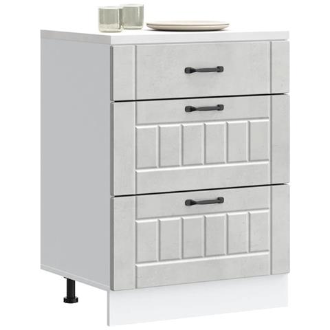 Base Da Cucina Lucca Grigio Cemento In Legno Multistrato - Foto 1