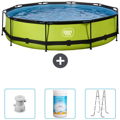 Piscina Fuori Terra - In Giro - 360x360x76 Cm - Groen - Include Accessori Coordinati Cb96 - Foto 1