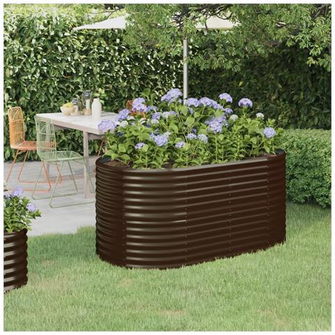 Letto Giardino Acciaio Verniciato A Polvere 152x80x68cm Marrone - Foto 6