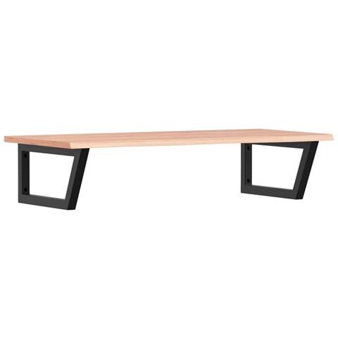 Ripiano A Parete Per Lavabo In Acciaio E Massello Di Rovere - Foto 1