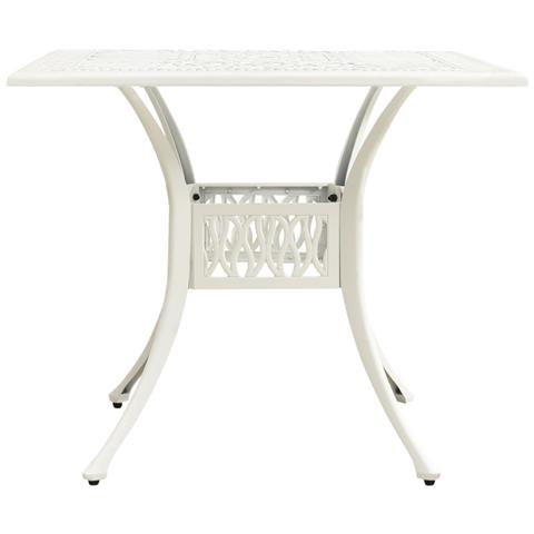 Tavolo Da Giardino Bianco 90x90x73 Cm In Alluminio Pressofuso - Foto 1