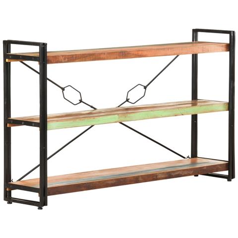 Libreria A 3 Ripiani 140x30x80 Cm In Massello Di Recupero - Foto 2