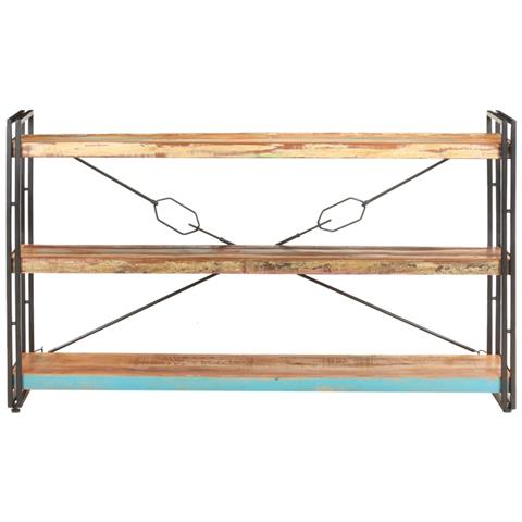 Libreria A 3 Ripiani 140x30x80 Cm In Massello Di Recupero - Foto 1