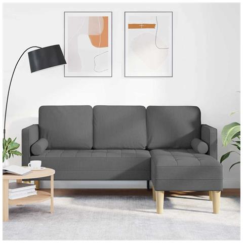 Divano angolare 3 posti Grigio scuro 160 cm in tessuto - Foto 2