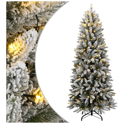 Albero di Natale Artificiale con 150 LED e Neve Fioccata 120 cm - Foto 1