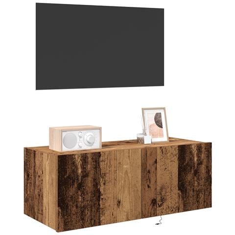Cabinet TV con luci LED Legno Vecchio 80x35x31 cm - Foto 9