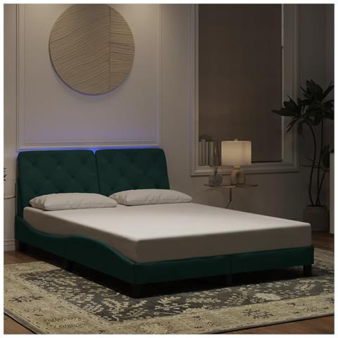 Giroletto con Luci LED Verde Scuro 140x200 cm in Velluto - Foto 2