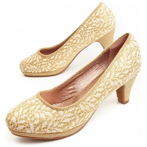 Scarpa Con Tacco Unne51 D'oro. - Foto 1