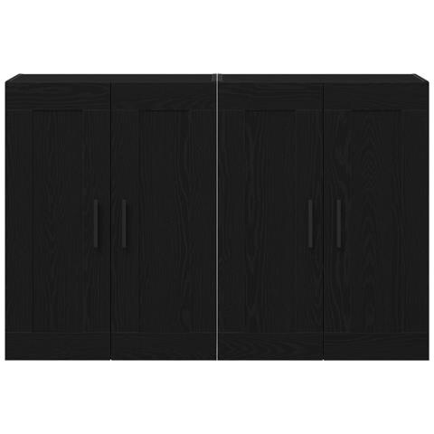 Armadi a Muro 2 pz Rovere Nero Legno Ingegnerizzato - Foto 1