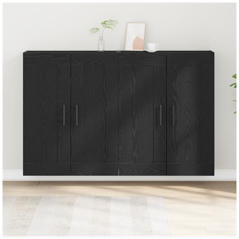 Armadi a Muro 2 pz Rovere Nero Legno Ingegnerizzato - Foto 2