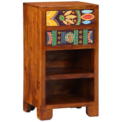Supporto per telefono Marrone miele 40x35x75 cm Legno massello di Acacia - Foto 2