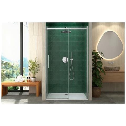 Box Doccia 180 Cm Porta Scorrevole Senza Telaio H200 Cm Cristallo 8mm Milly Profilo Cromato - Foto 2