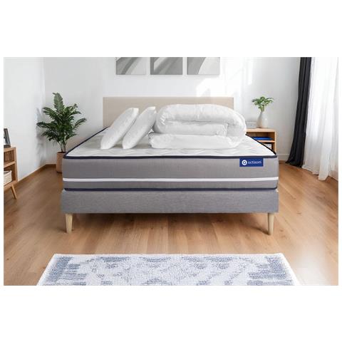 Pacchetto Letto Completo - Materasso 140x190cm + Box Spring Con Doghe (kit) + 2 Cuscini + Piumino - Actimemo Pur - Foto 1