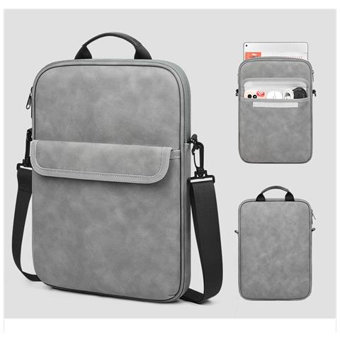 Borsa Per Laptop Da Lavoro Con Maniglia - Custodia Impermeabile E Antiurto Per Tablet Darkgrey 13 Pollici - Foto 2