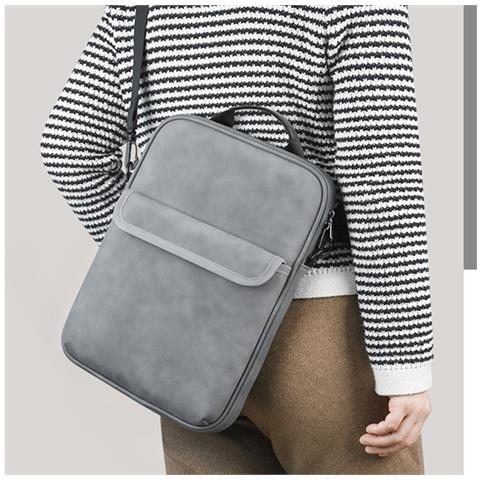 Borsa Per Laptop Da Lavoro Con Maniglia - Custodia Impermeabile E Antiurto Per Tablet Darkgrey 13 Pollici - Foto 6