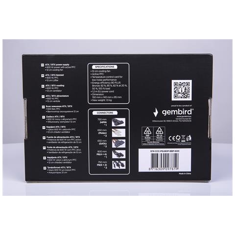 CCC-PSU80P-BBP-600 alimentatore per computer 600 W 24-pin ATX ATX Nero - Foto 2