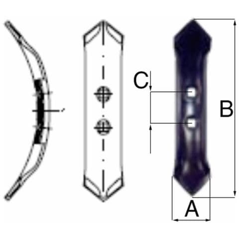 Vomere Reversibile Per Coltivatori Con Dimensioni Di 50x237x6mm In Acciaio Al Boro Temperato - Foto 1