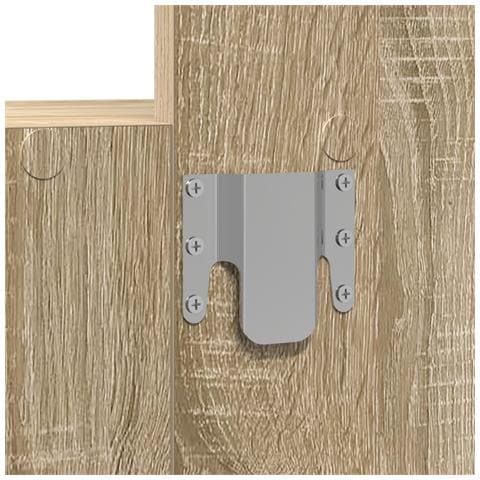 Tavolo da Toeletta a Muro con Luci LED Rovere Sonoma - Foto 9