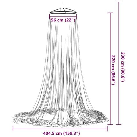 Zanzariera per Letto 220 Rete Bianca 56x56x220 cm - Foto 7