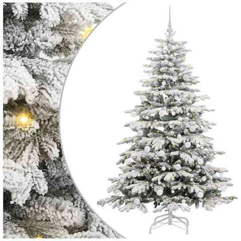 Albero di Natale Artificiale con Rami Pieghevoli Bianco 180 cm - Foto 1