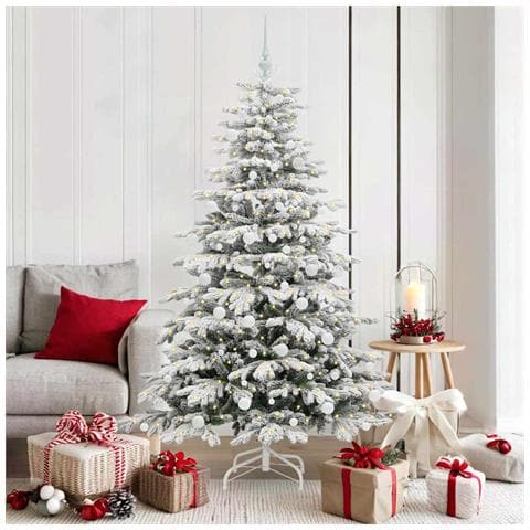 Albero di Natale Artificiale con Rami Pieghevoli Bianco 180 cm - Foto 2