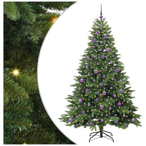 Albero di Natale artificiale con 300 LED Verde 210 cm PE e PVC - Foto 1