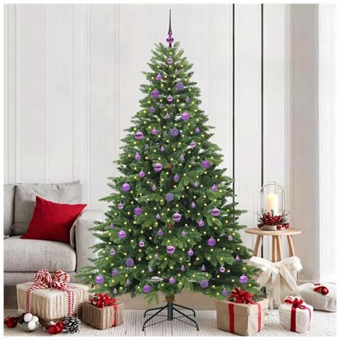 Albero di Natale artificiale con 300 LED Verde 210 cm PE e PVC - Foto 2