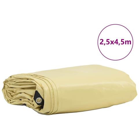 Telo 650g / m² Beige 2,5 x 4,5 m Tela con rivestimento in PVC - Foto 2