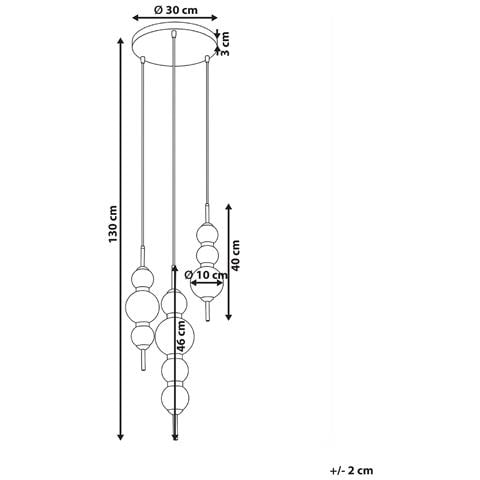Lampadario A 3 Luci Aras Led Vetro Oro - Foto 2