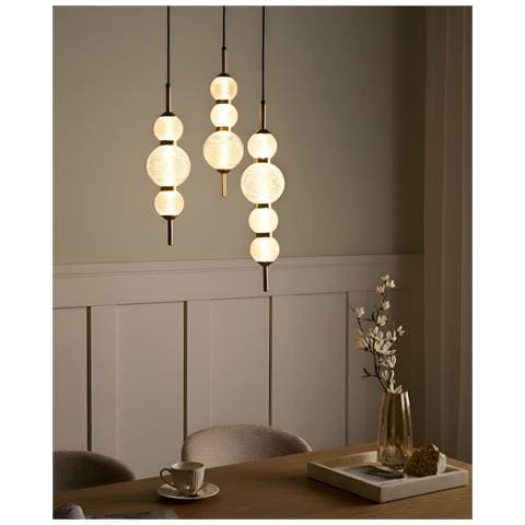 Lampadario A 3 Luci Aras Led Vetro Oro - Foto 1