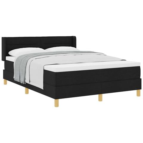 Letto a molle con materasso Nero 200 x 160 cm Poliestere - Foto 1