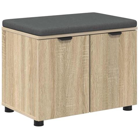Panca per ingresso con cuscino Rovere Sonoma 60 x 38 x 46 cm - Foto 1
