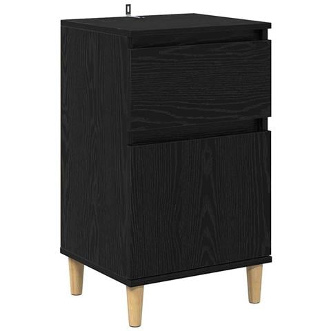 Armadio da Notte Rovere Nero 40 x 35 x 70 cm Legno multistrato - Foto 1