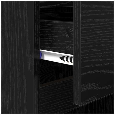 Armadio da Notte Rovere Nero 40 x 35 x 70 cm Legno multistrato - Foto 9