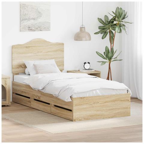 Struttura del letto con cassetto Rovere Sonoma 90 x 190 cm - Foto 2